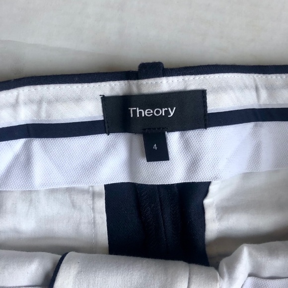 Theory Treeca 2 New Pure Flannel Blue Wool Blend Pants - Picture 4 of 6